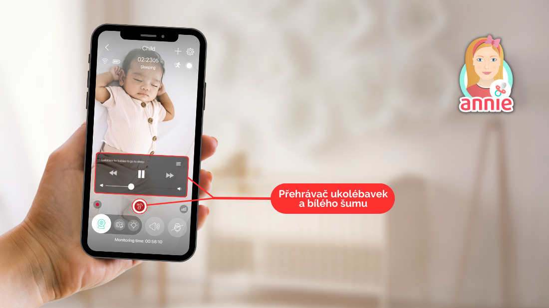 Dokonalé řešení pro hlídání a uspávání miminka: Dětská chůvička Annie Baby Monitor